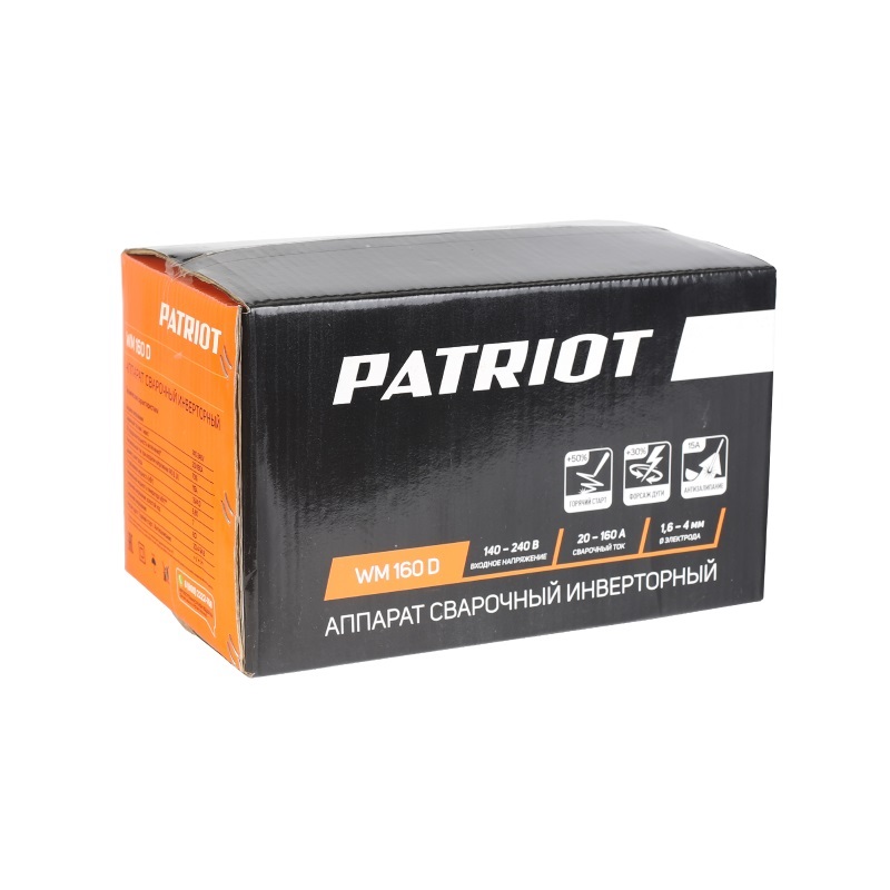 Аппарат сварочный инверторный Patriot WM160D, 3,8кг