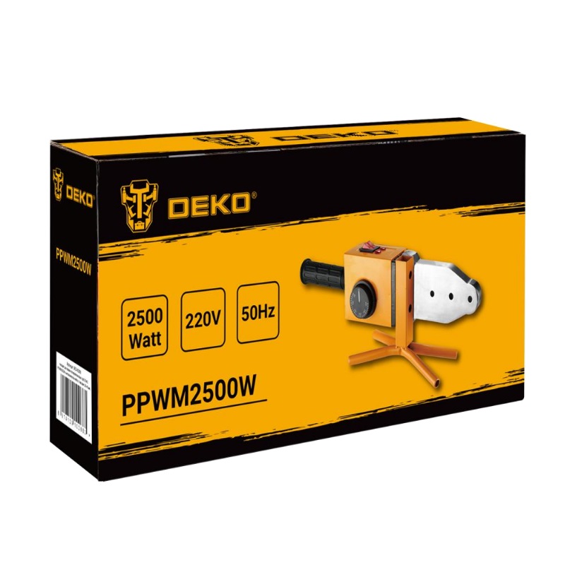 Аппарат для сварки полипропиленовых труб Deko PPWM2500W 063-4248 в металлическом кейсе 4 насадки 20-40 мм
