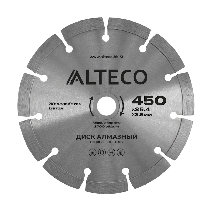 Диск алмазный по желозобену Alteco 66492, 450х25,4 в Иваново