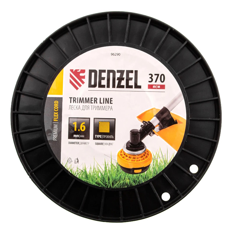 Леска для триммера Denzel FLEX CORD 96289, звезда, 4,0мм х 93м, на DIN катушке в Рыбинске