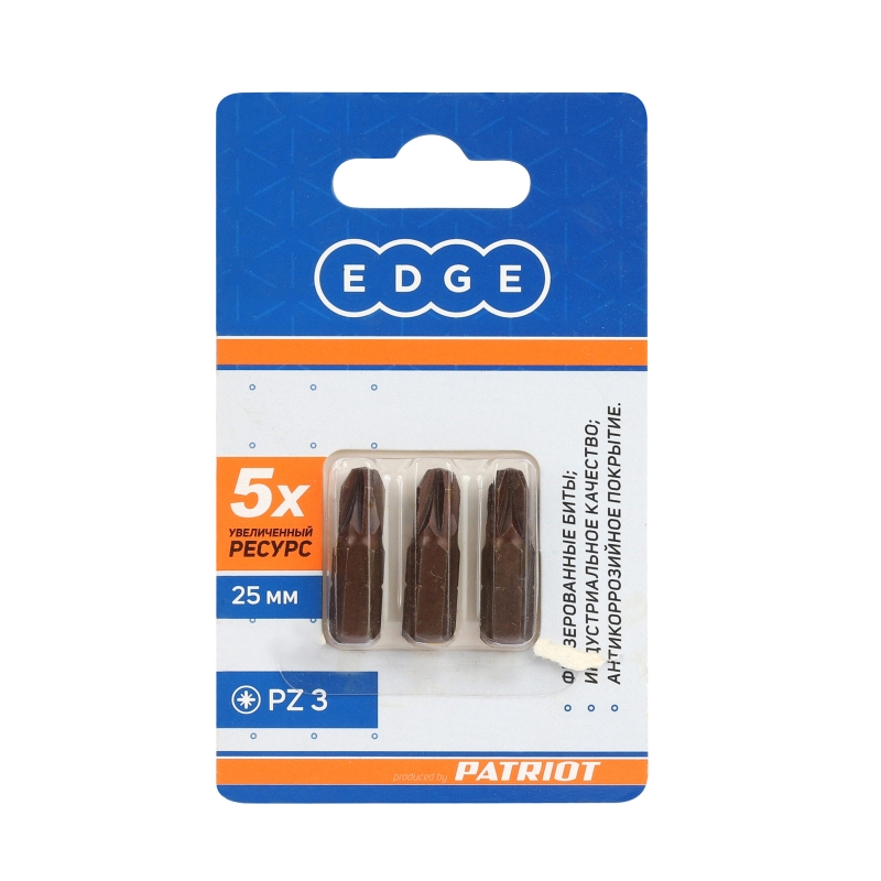 Бита EDGE by Patriot 818010014 (PZ3, сталь S2, длина 25 мм, 3шт)
