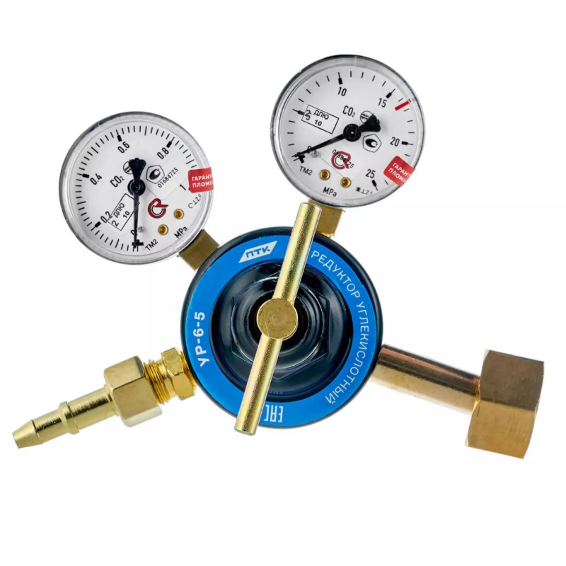 Редуктор углекислотный ПТК УР-6-5 с поверенными манометрами 1910₽