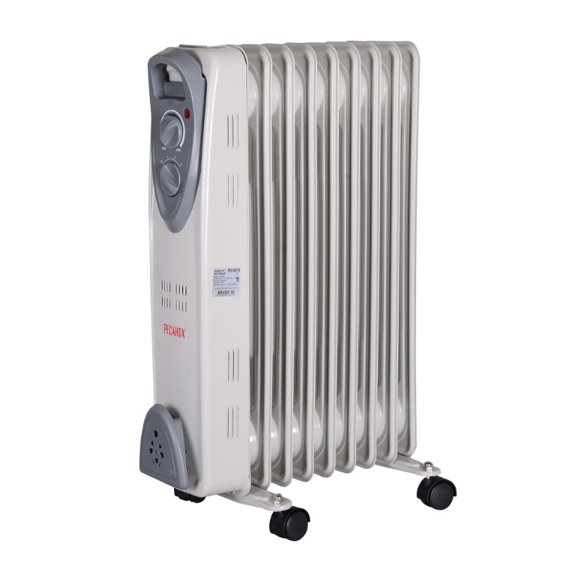 Масляный радиатор с термостатом Ресанта ОМ-9А (2 кВт, 9 секций, 3 режима нагрева, механическое управление)