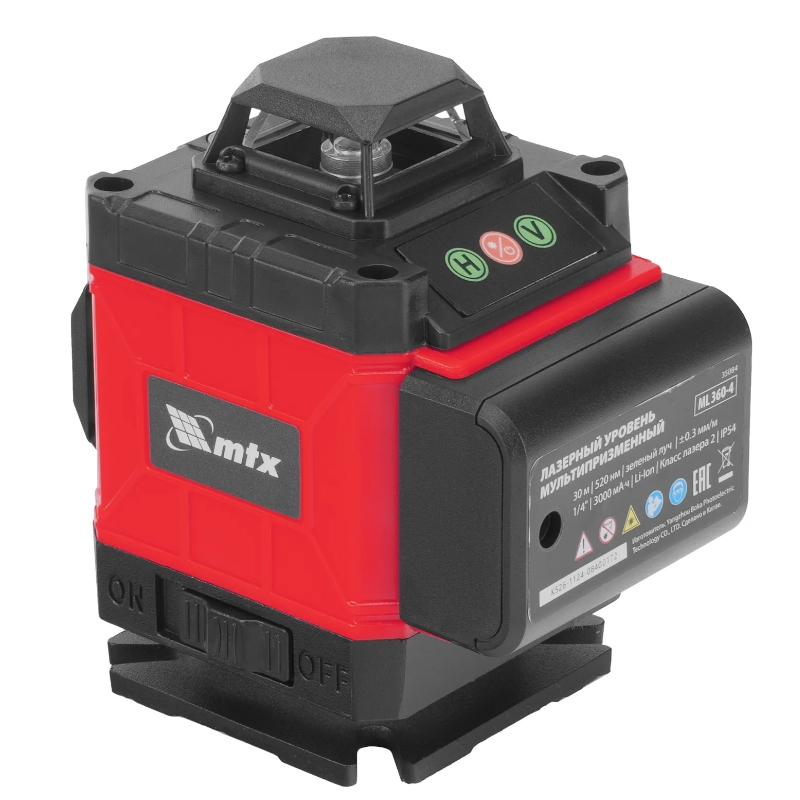 Лазерный уровень MTX ML 360-4 Basic SET 35084, м-призм.  30 м, зеленый луч, акк. Li 3000 мАч, сумка в Ярославле