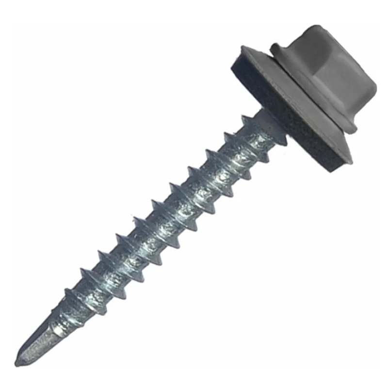 Саморез кровельный Starfix SMP2-44598-70, 4.8х35 мм цинк, шайба с прокл., PT1, RAL 7024 (70 шт в пласт. конт.) в Переславле