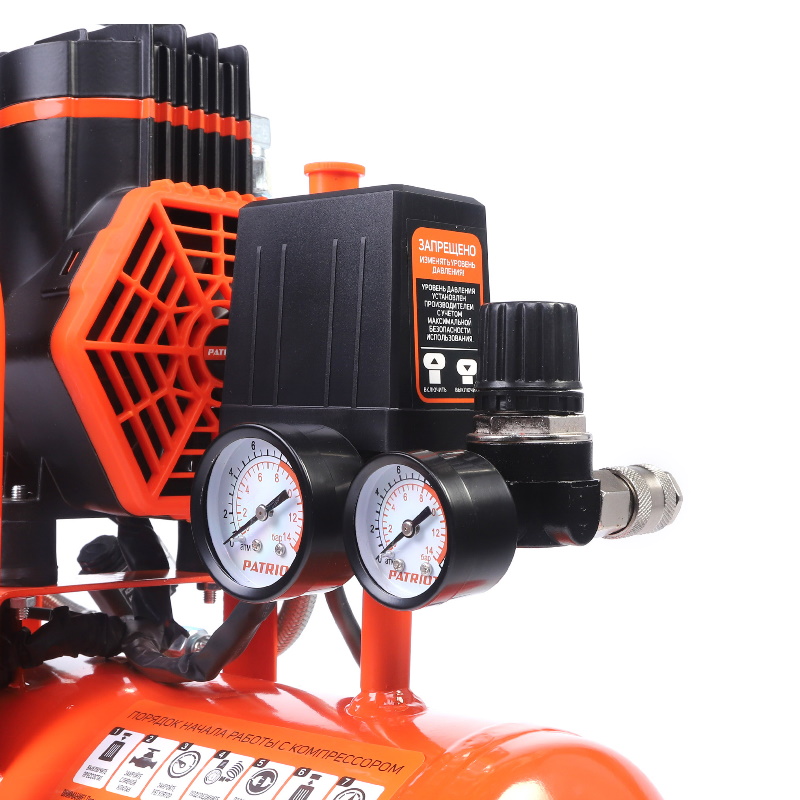 Компрессор поршневой Patriot KDS 190 F10 526302410, безмасляный, 190 л/мин, 0,95 кВт, 8 бар, 10 л, 2800 об/мин, быстросъем 1/4