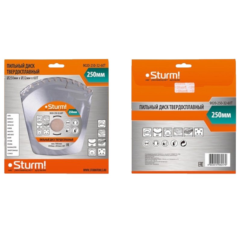 Диск пильный Sturm 9020-250-32-60T  в Рыбинске