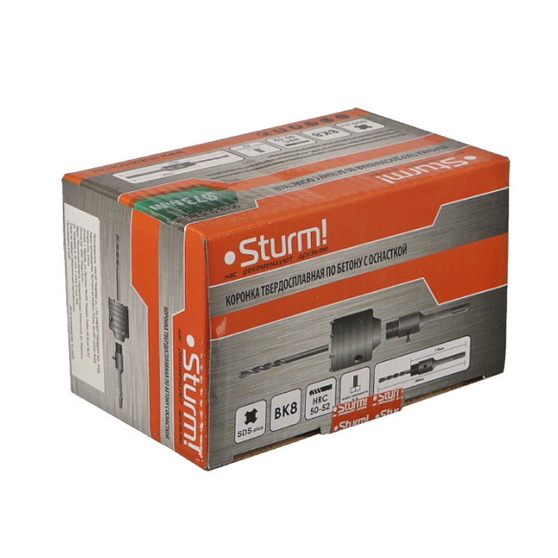 Коронка по бетону Sturm 9018-SDS-HD73, 73 мм, BK8, центрирующее cверло, хвостовик SDS+