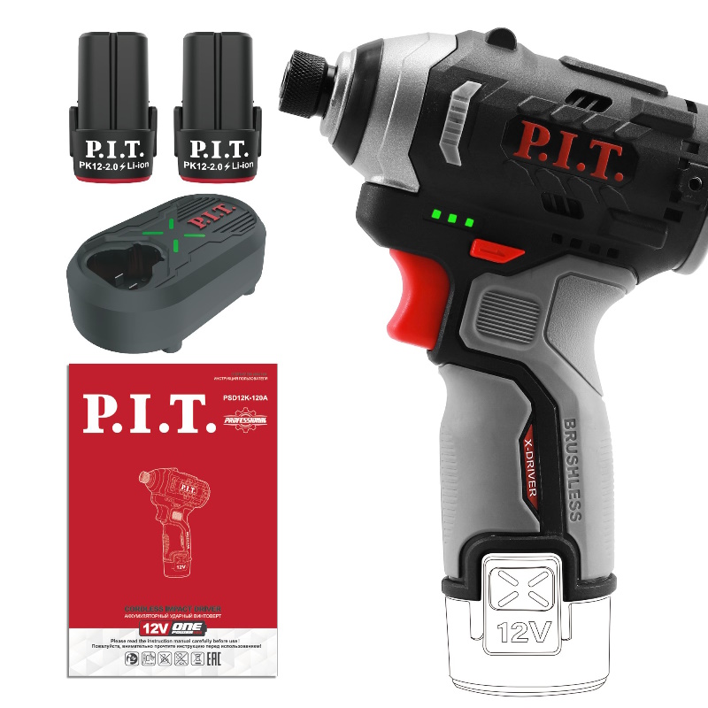 Набор P.I.T. PSD12K-120A/2 + PBM12K-10, винтоверт PSD12K-120A/2 + шуруповерт PBM12K-10A в подарок в Муроме