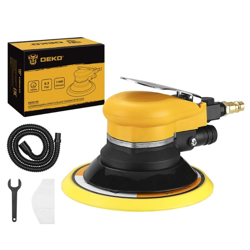 Шлифмашина орбитальная пневматическая 150 мм Deko DKOS150 063-4382 2873₽