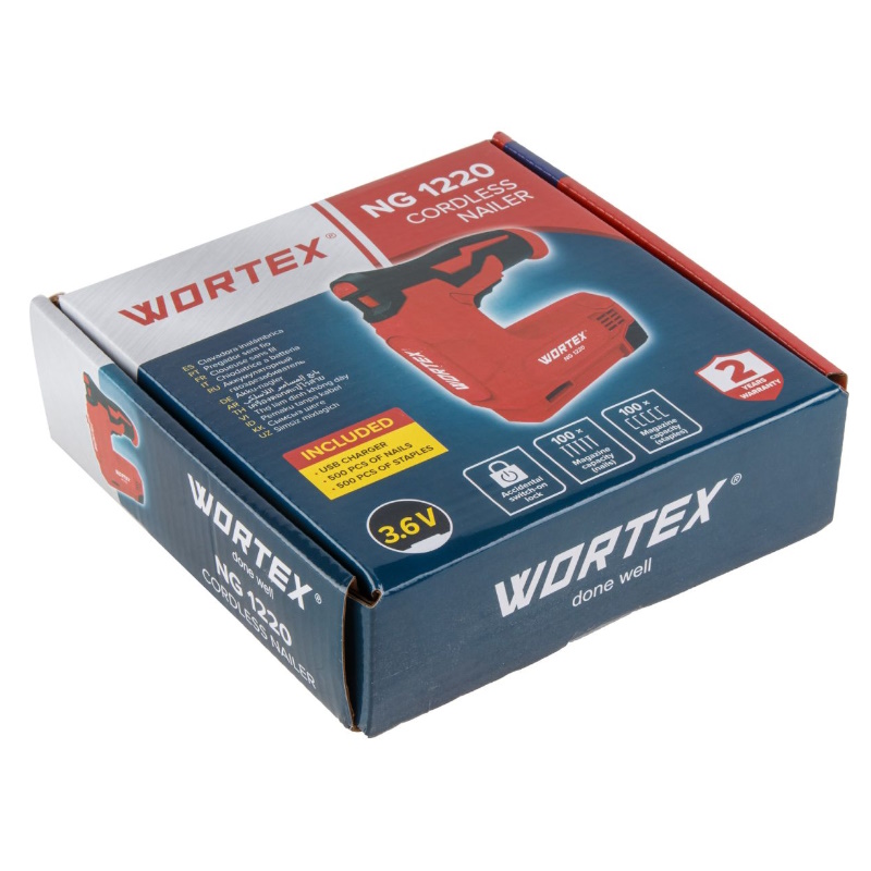 Аккумуляторный гвоздезабиватель WORTEX  NG 1220 1335747 в кор. 3.6 В, 70 скоб/гвоздей в минуту в Череповце