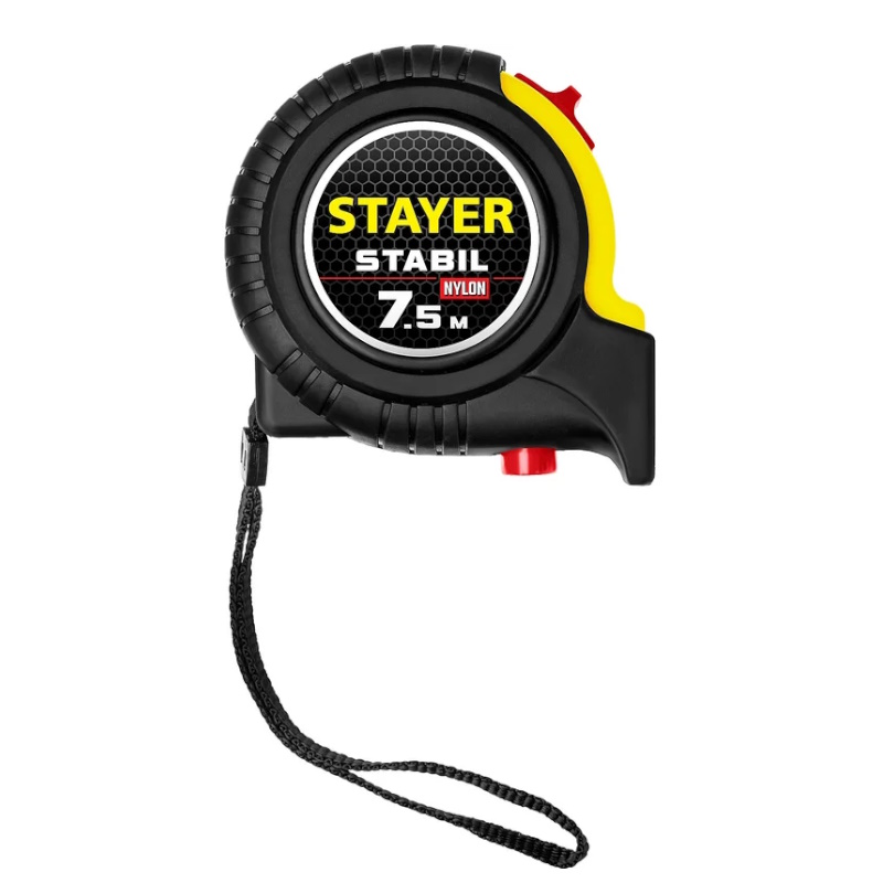 Рулетка профессиональная с двухсторонней шкалой Stayer STABIL 34131-075, магнитный зацеп, 7,5 м х 25 мм   в Рыбинске