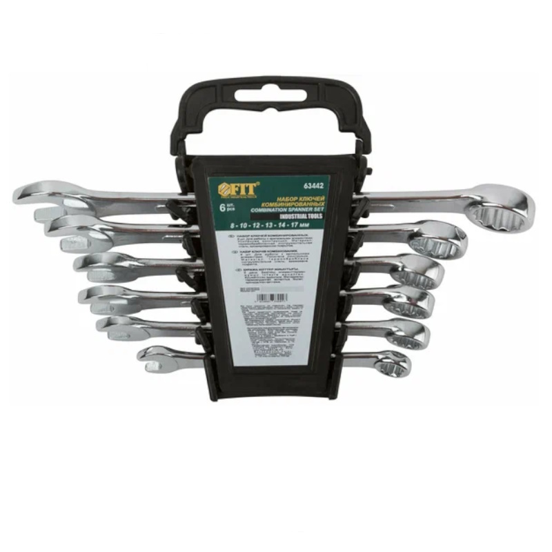 Ключи комбинированные Fit Модерн 63442 в пластиковом держателе набор 6 шт 8-17 мм 1102₽