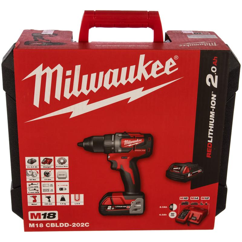 Аккумуляторная дрель-шуруповерт Milwaukee M18 CBLDD-202C 4933464317