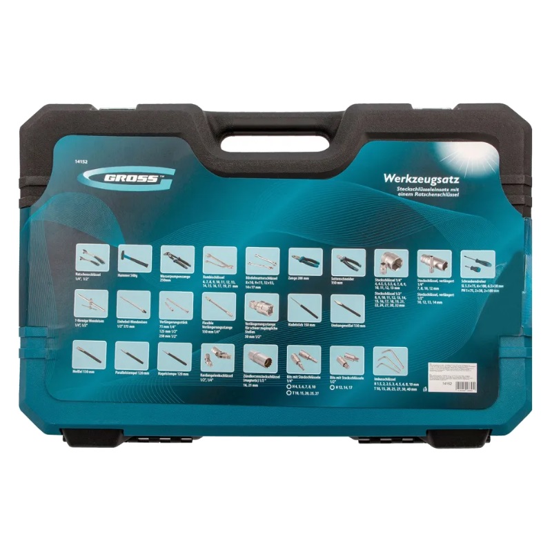 Набор инструментов Gross 14152 (115 предметов, 120 зубьев, CrV, 1/4", 1/2")