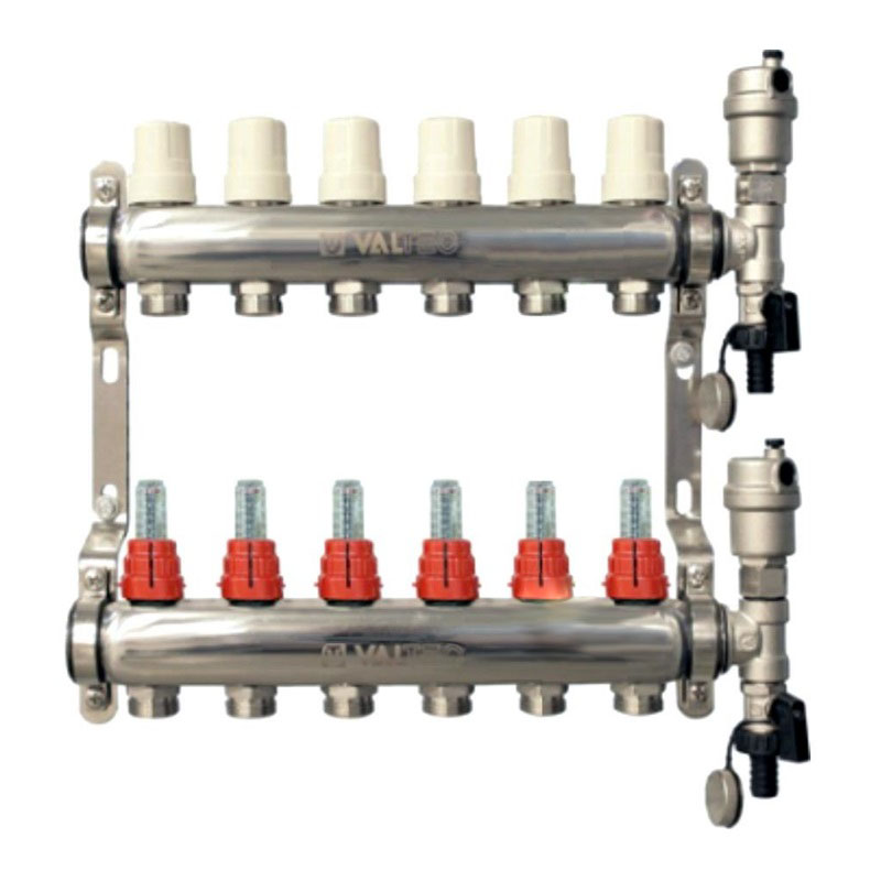 Коллекторная группа Valtec VTc.589.EMNX.0606, 1", 6 x 3/4", евроконус