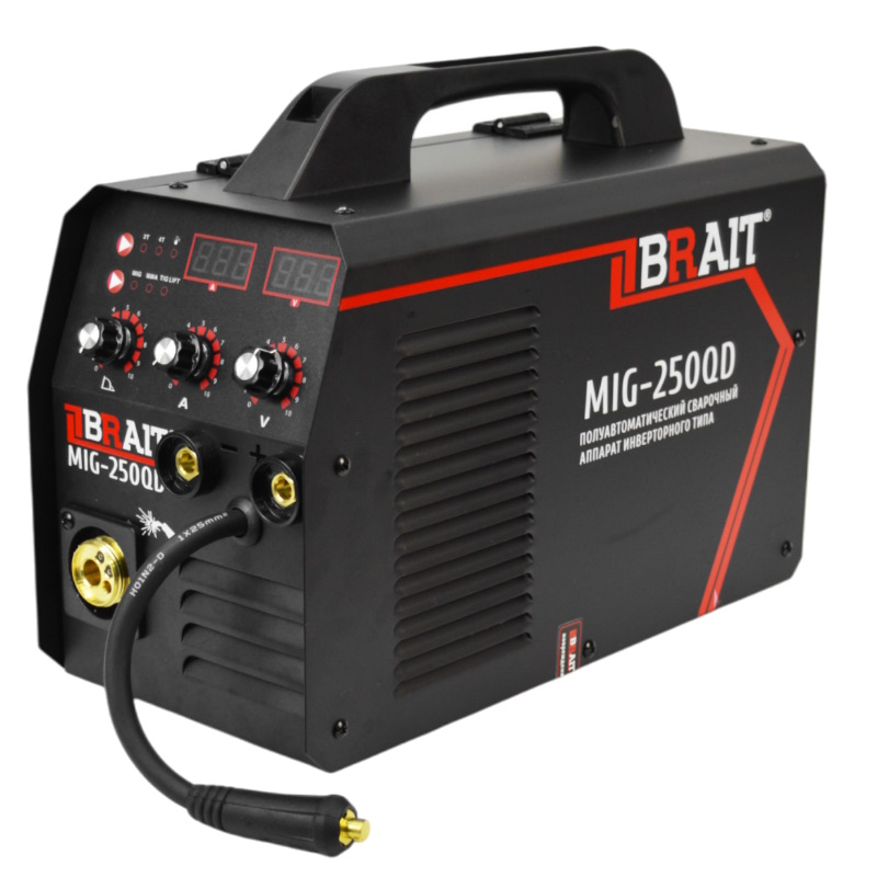 Инвертор сварочный полуавтомат Brait MIG-250QD 1801014043 20-175А dпроволоки 06-1мм до 5кг сварочная горелка съемная 13909₽