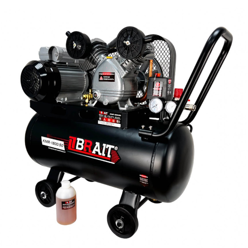 Компрессор воздушный Brait KMR-1800/50 20.01.021.043 (2-х цилиндровый, 1,8 кВт; ременной) в Кинешме