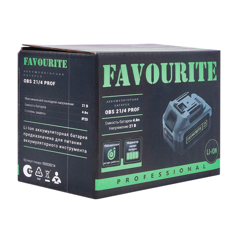 Аккумуляторная батарея Favourite PROFESSIONAL OBS 21/4 PROF, 4 Ач (под Makita LXT) в Череповце
