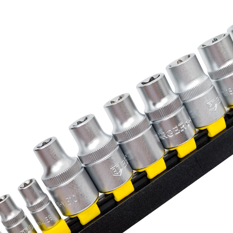 Набор головок торцевых Berger BG2165, 1/2DR- 1/4DR, TORX, 14 предметов