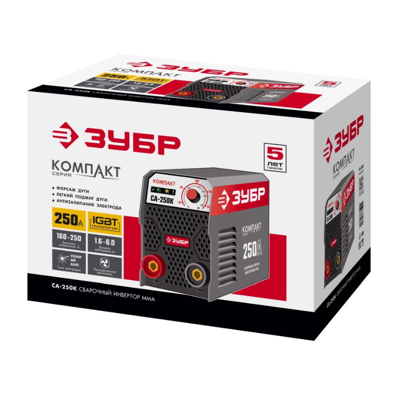 Инверторный сварочный аппарат Зубр СА-250К 84кВт 20-250А