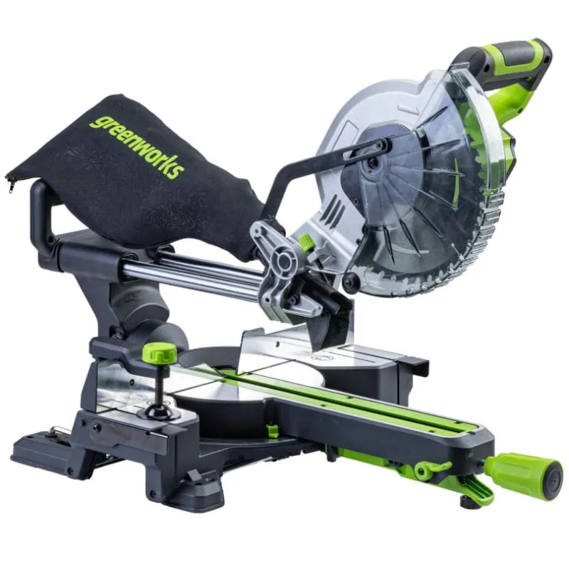 Торцовочная пила Greenworks GD24MS216 1501707UB, 24V, б/щ, 4800 об/мин, 216x30 мм, рез 65х310 мм, с 1хАКБ 4Ач и ЗУ в Иваново