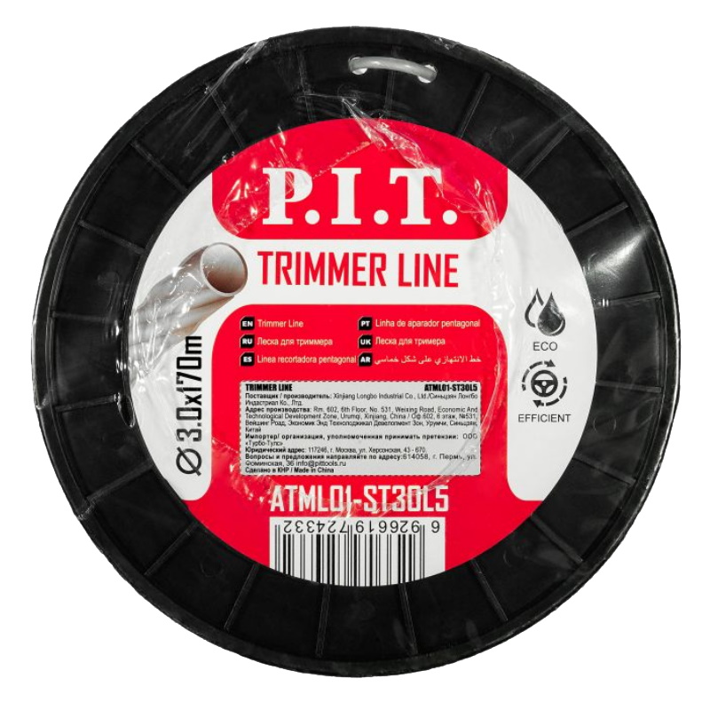 Леска для триммера P.I.T. ATML01-ST30L5, 3,0 мм, метал. сердеч. 2,25 кг, 170 м в Иваново