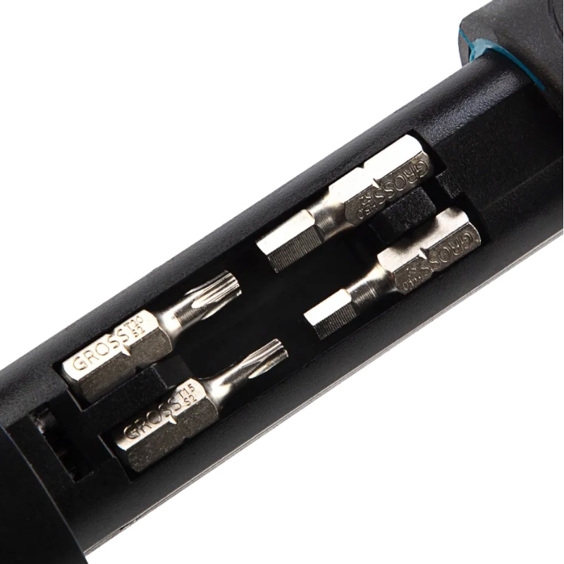 Отвертка-реверс + револ. механизм + биты Gross 11601, 11 пред., PH + SL + Torx + Hex, S2, 2к рукоятка