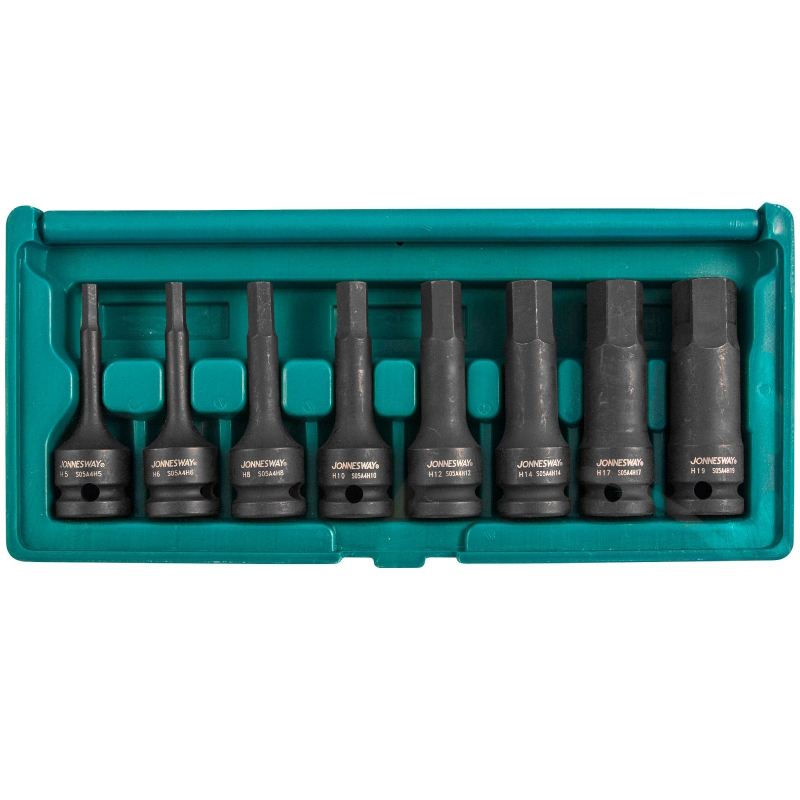 Набор шестигранных ударных головок Jonnesway S05A408S, 1/2"DR Н5-Н19, 8 предметов в Кинешме