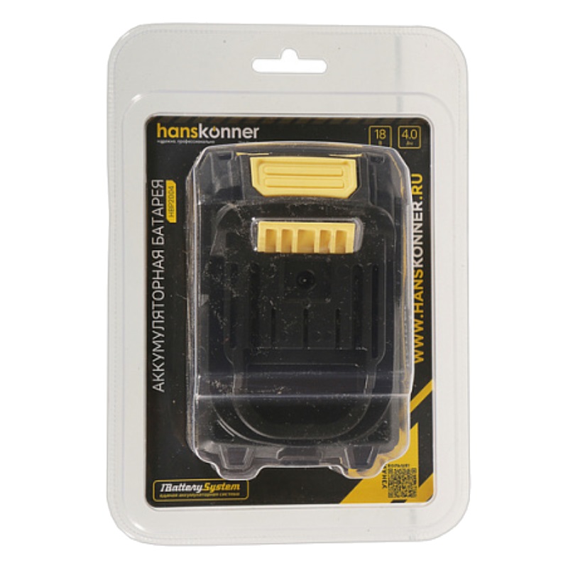 Аккумулятор Hanskonner HBP2004, 18 В, 1BS, 4.0 Ач, USB-разъем