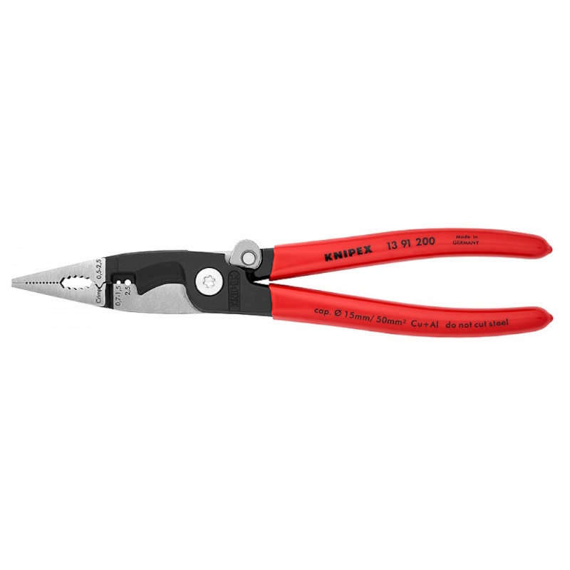 Клещи электромонтажные Knipex KN-1391200SB, 6-в-1, зачистка 0.75 – 1.5 / 2.5 мм², рез Ø 15 мм / 50 мм², 200 мм в Кинешме