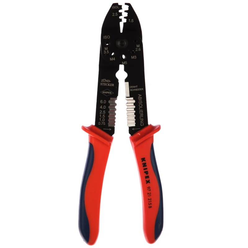 Пресс-клещи для резки и зачистки кабеля Knipex KN-9721215B, 230 мм