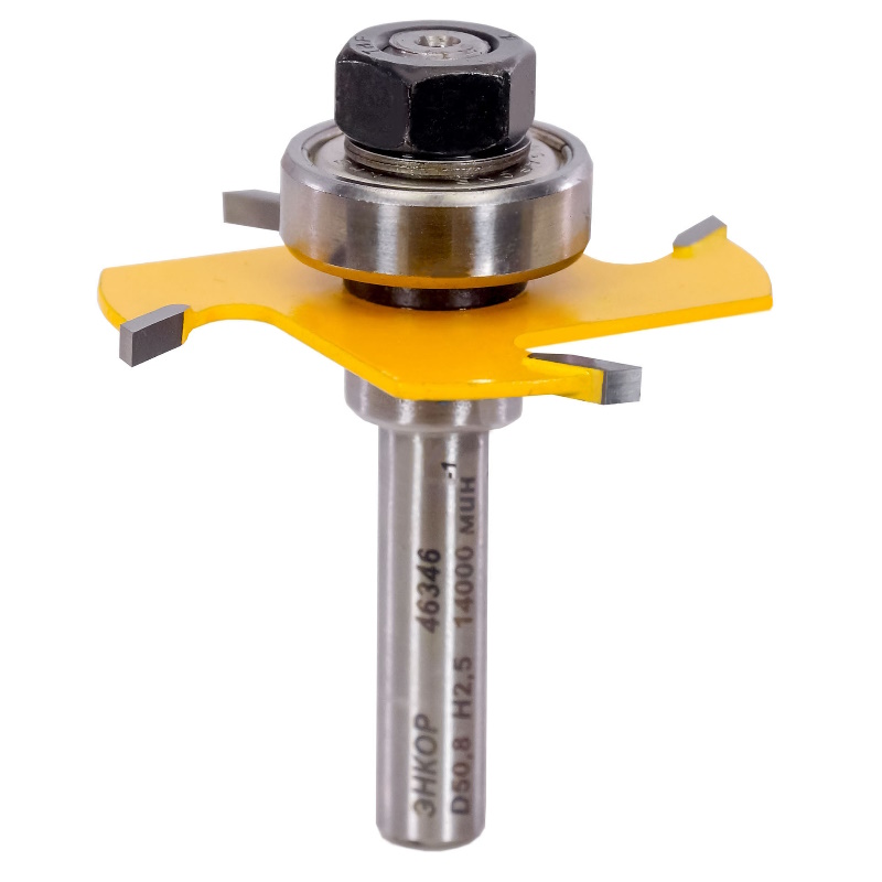 Фреза кромочная фальцевая Энкор 46346 508х25 мм хвостовик 8 мм по дереву 45₽