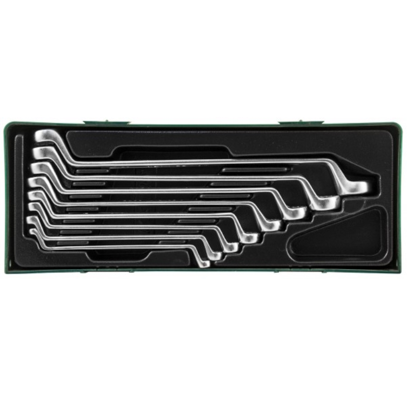 Набор ключей гаечных накидных изогнутых Jonnesway W23108SP 048172 75 в ложементе 6-22 мм 8 предметов 7326₽