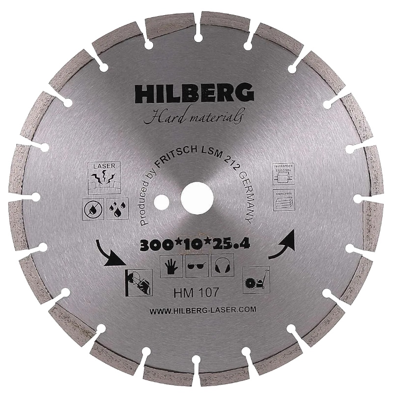 Диск алмазный отрезной Hilberg Hard Materials Лазер HM107, 300*25.4  в Переславле