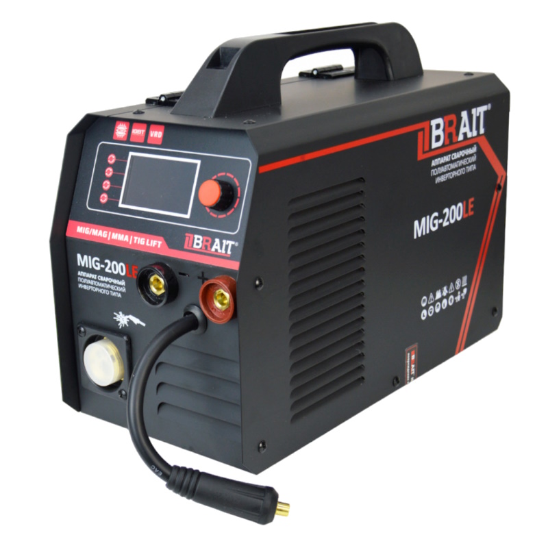 Инвертор сварочный полуавтомат Brait MIG-200LE 1801030043 режим сварки MIGMMALIFT TIG 12865₽