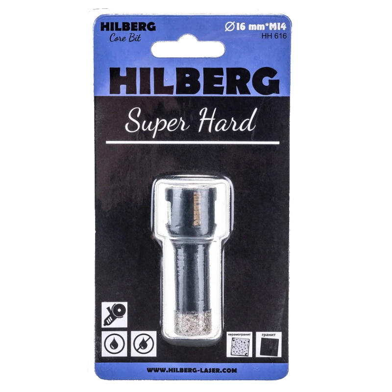 Коронка алмазная Hilberg HH616, 16 мм, Super Hard, M14  в Иваново