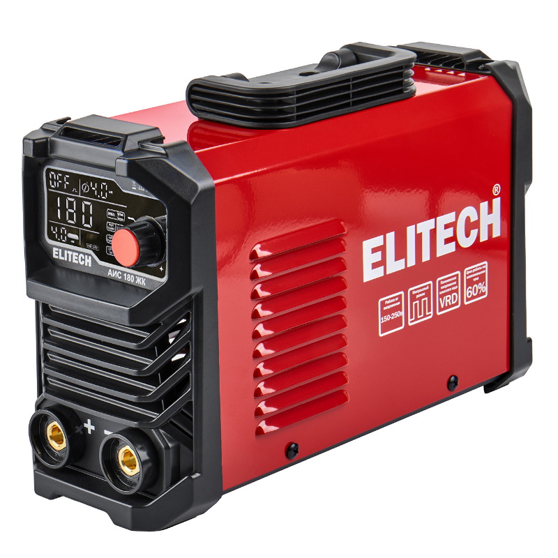 Инвертор Elitech АИС 180 ЖК 204744, MMA,160-250В, 6.1 кВт, 20-180А, ПВ=180А в Муроме