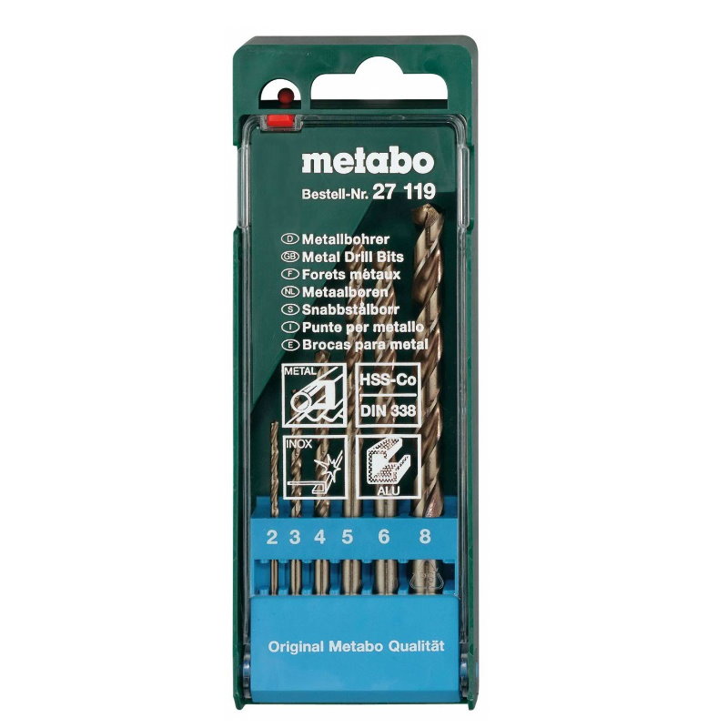 Набор сверл Metabo 627119000, HSS-CO, 2-8 мм, 6 штук в Рыбинске