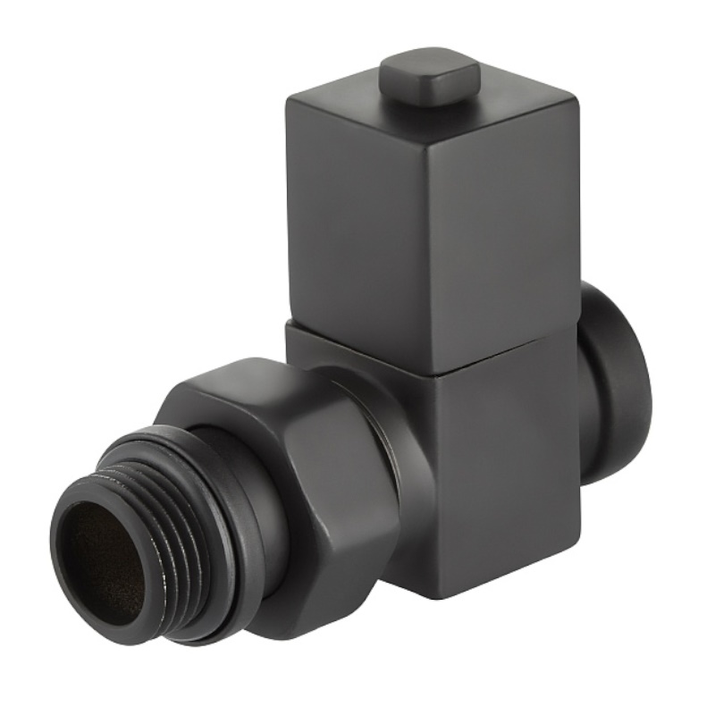 Набор дизайн-вентилей Royal Thermo CUBE НС-1422575, прямой, черный, 1/2" в Муроме