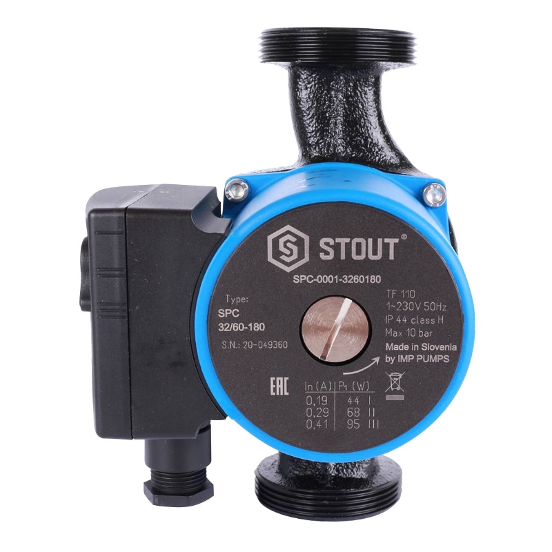 Насос циркуляционный Stout SPC-0001-3260180 32/60-180 (14.4 м³/ч, монтаж 2", 95 вт) в Твери