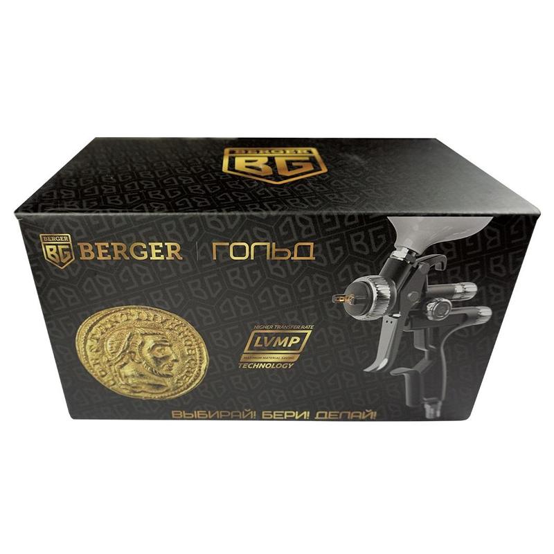 Краскопульт пневматический Berger BG1390 ГОЛЬД LVMP 13 мм внешняя резьба 14 06 л