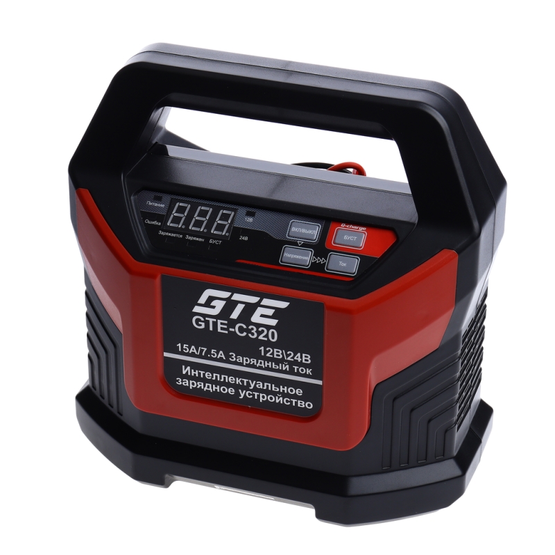 Интеллектуальное зарядное устройство GTE GTE-C320, 12В/2А,4А,6А,8А,10А,15А