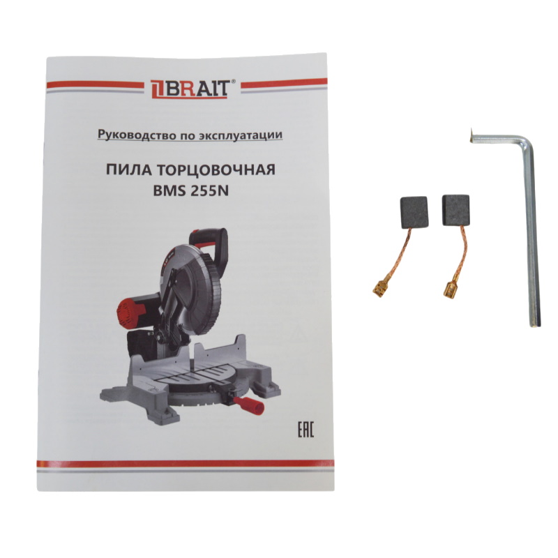 Пила торцовочная Brait BMS 255N 21.01.297.063, 1400 Вт, 220В/50Гц, двигатель однофазный в Иваново