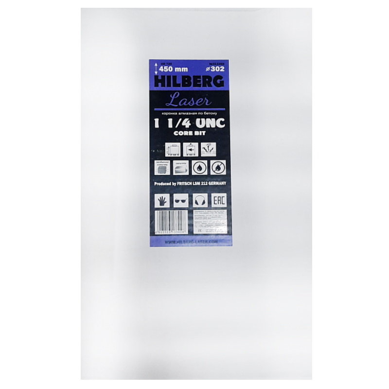 Коронка алмазная Hilberg Laser HD726, 302*450, 1 1/4 UNC  в Иваново