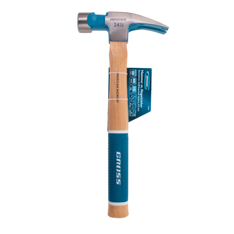 Молоток-гвоздодер Gross 10425, 680 г, угол 75, магнит, обрезиненная рукоятка AMERICAN HICKORY  в Александрове