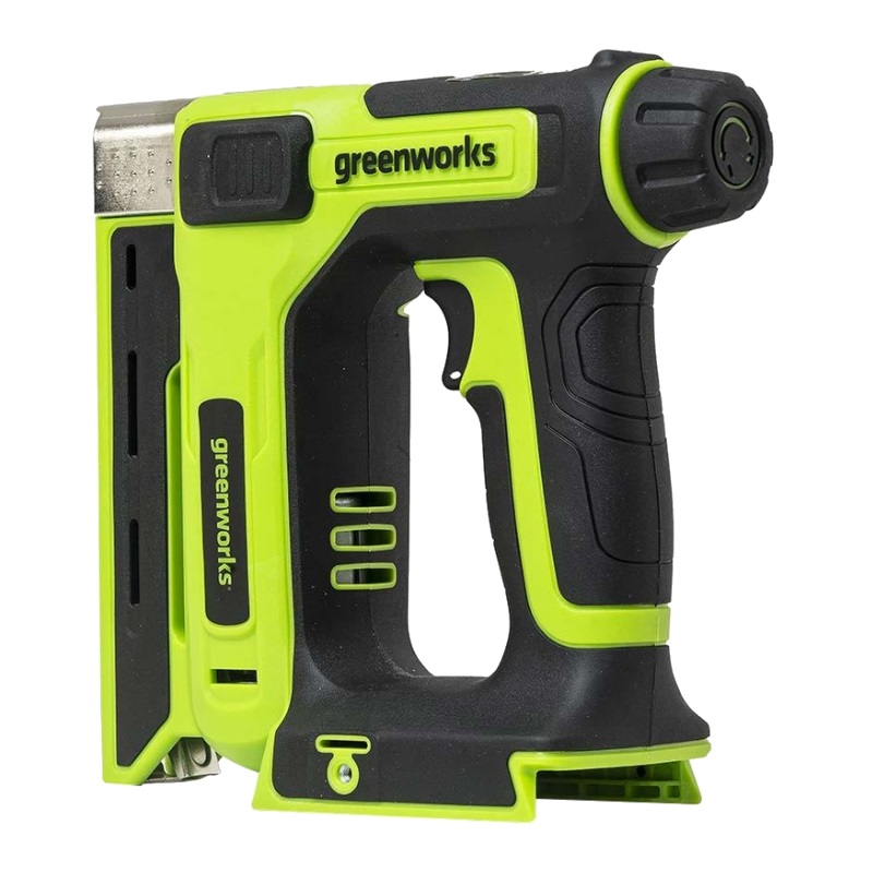 Строительный степлер аккумуляторный Greenworks G24CS10 3400107 (без АКБ и ЗУ длина гвоздей до 15 мм, 60 ударов/мин)
