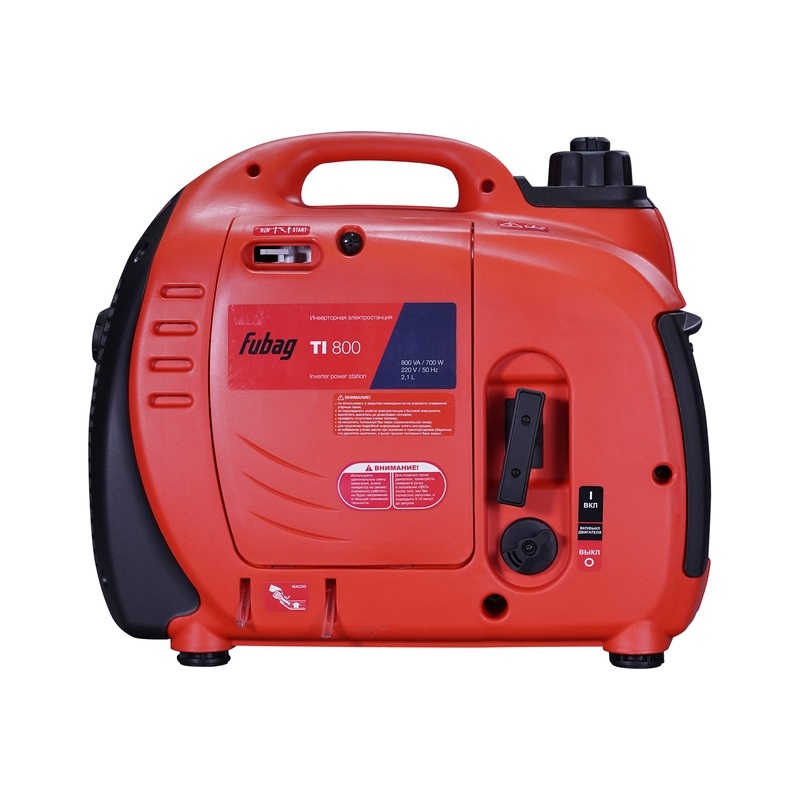 Однофазный инверторный бензогенератор Fubag TI 800 838977 (цифровой дисплей, мощность 0.8 кВт, ручной запуск, вес 16 кг)