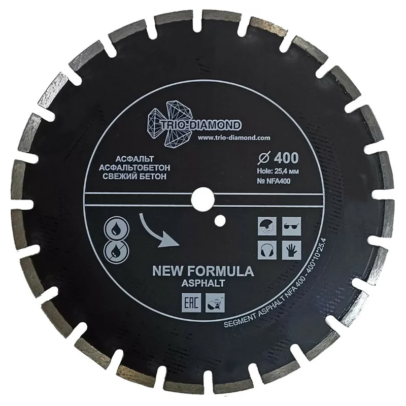 Диск алмазный отрезной по асфальту Trio-Diamond New Formula NFA400 400х254 мм 5171₽