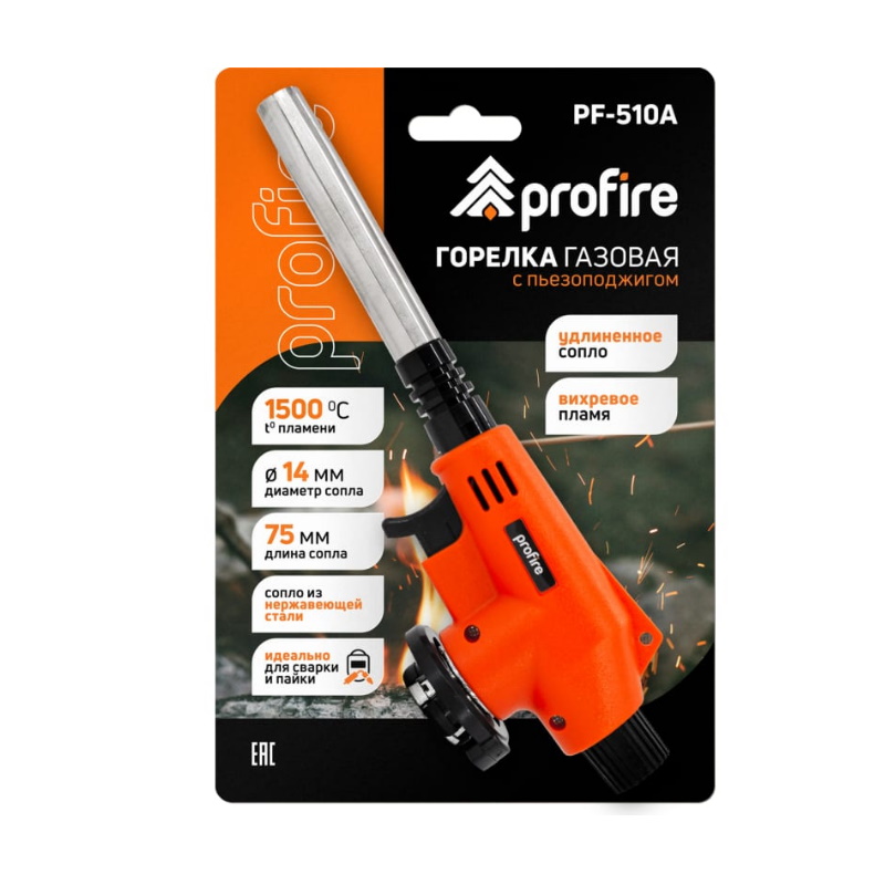 Горелка цанговая с пьезоподжигом Profire PF-510A  в Иваново